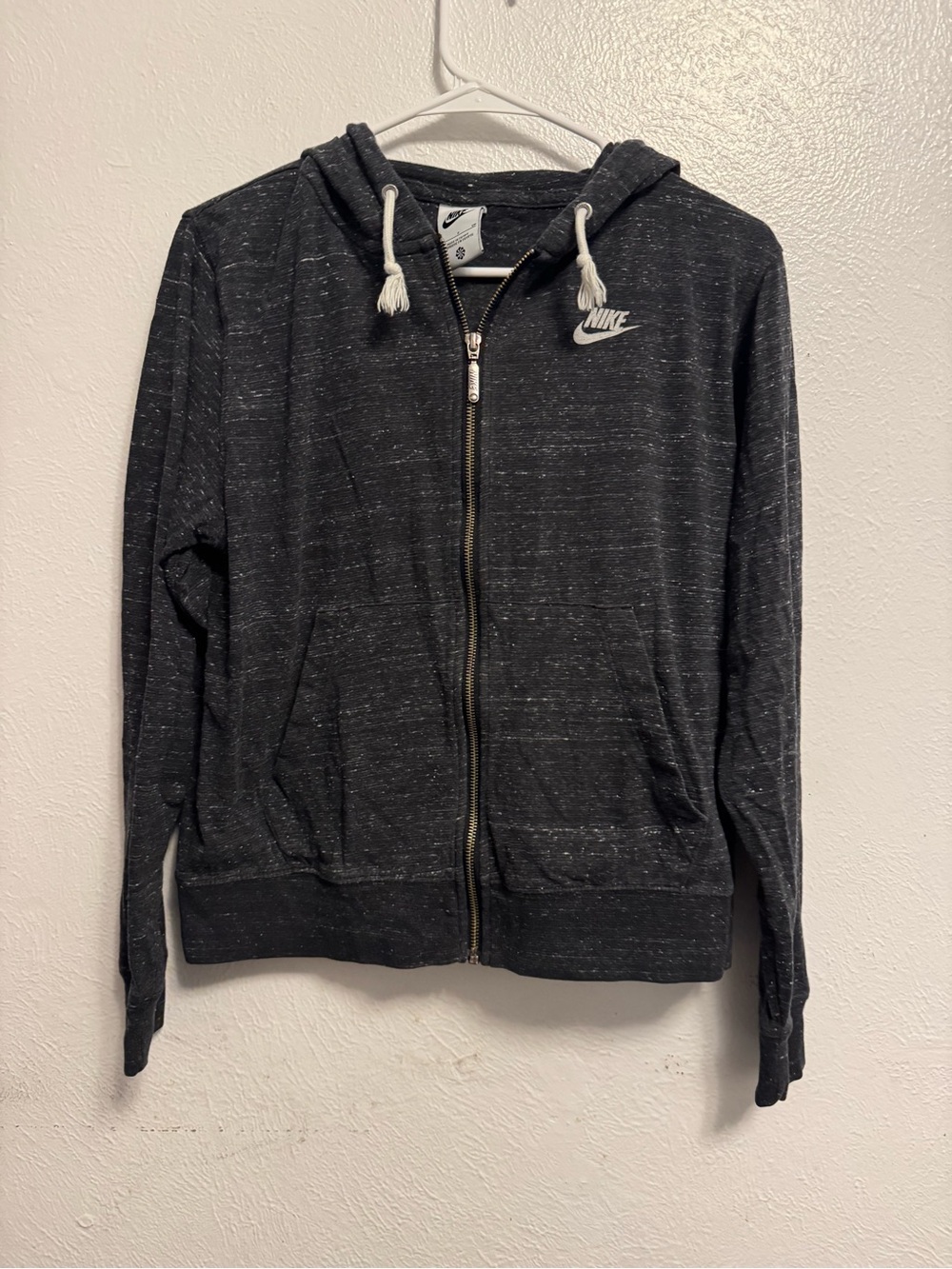 Nike Women’s Black Heather Full-Zip Hooded Sweater